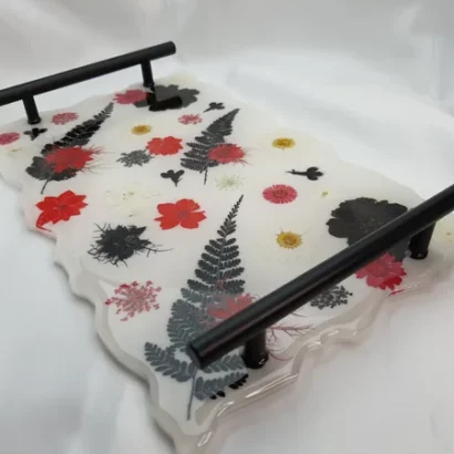 Plateau de présentation en résine " Fougères "