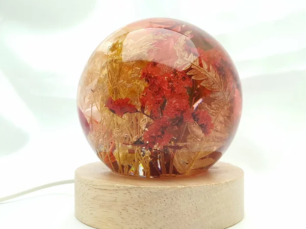 Veilleuse florale rouge et blanche – Image 8