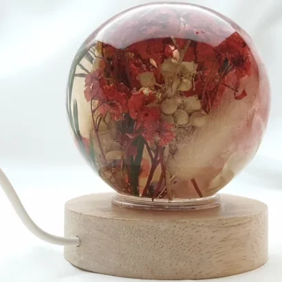 Veilleuse florale rouge, blanche, rose et verte