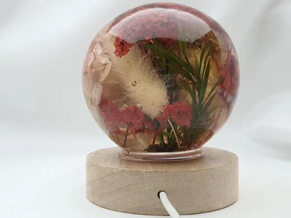 Veilleuse florale rouge, blanche, rose et verte – Image 5