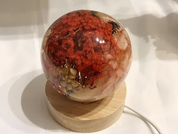 Veilleuse florale rouge, blanche, rose et verte – Image 3