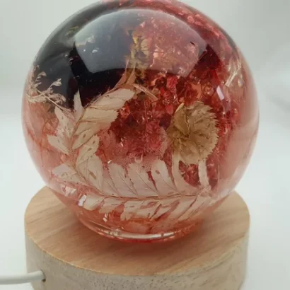 Veilleuse florale rose et blanche