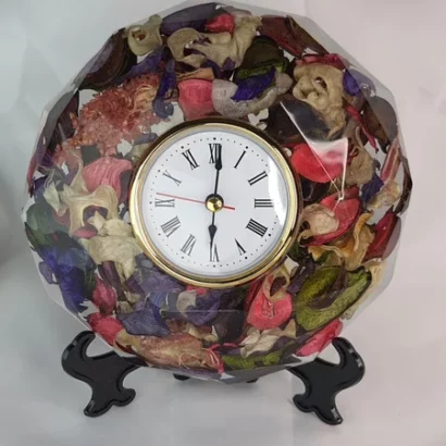 Horloge vintage "écorces" sur pied