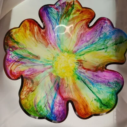 Saladiers fleurs transparents