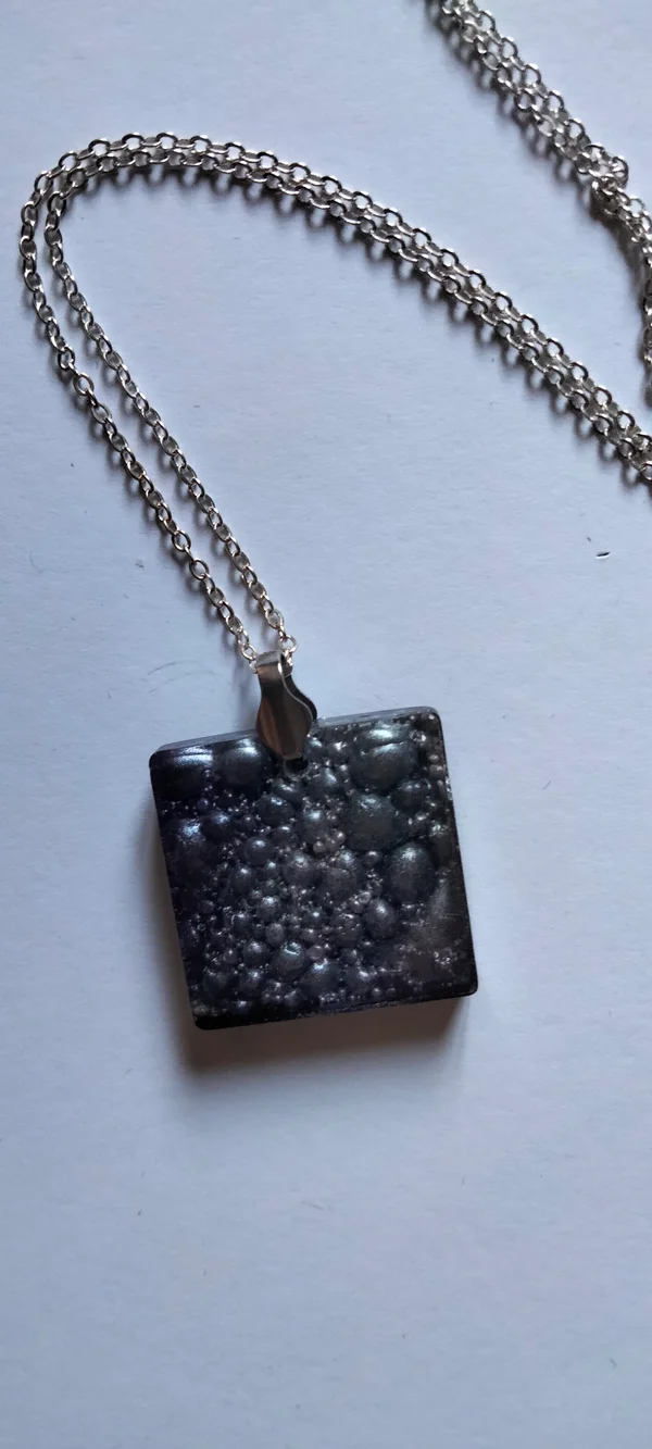 Pendentif Carrés "Effet gouttes d'eau" – Image 8