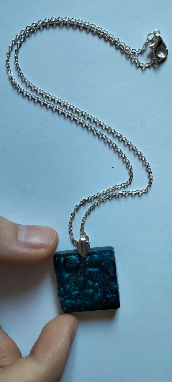 Pendentif Carrés "Effet gouttes d'eau" – Image 7