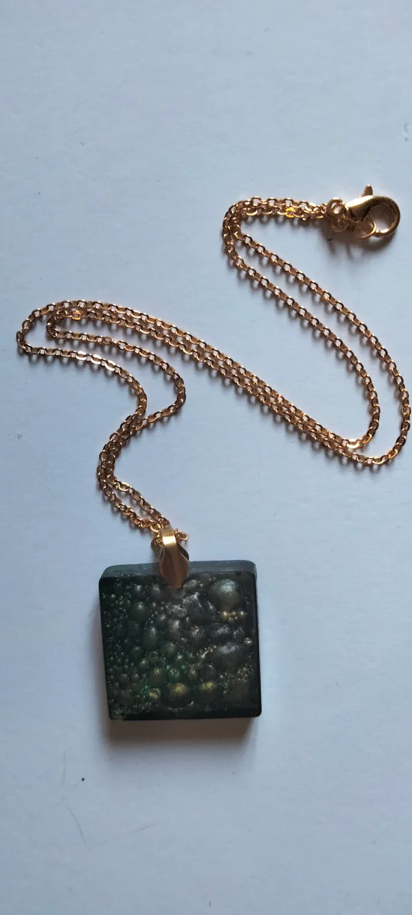 Pendentif Carrés "Effet gouttes d'eau" – Image 4