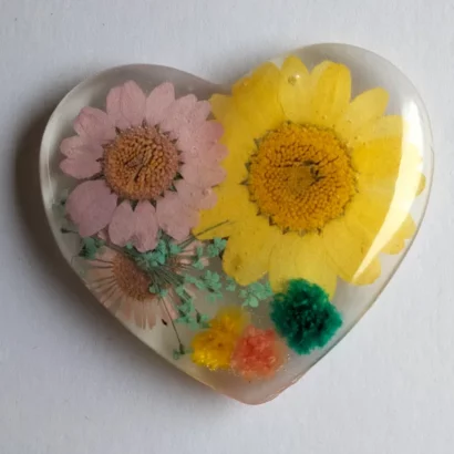 Magnets coeur fleurs