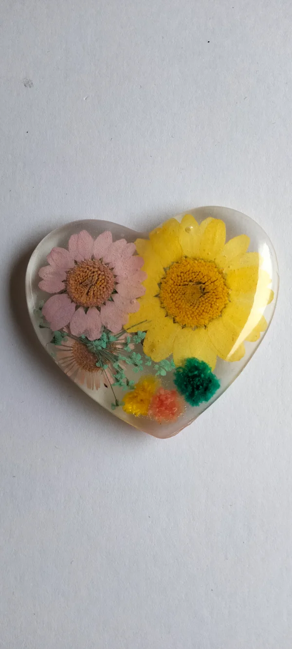 Magnets coeur fleurs