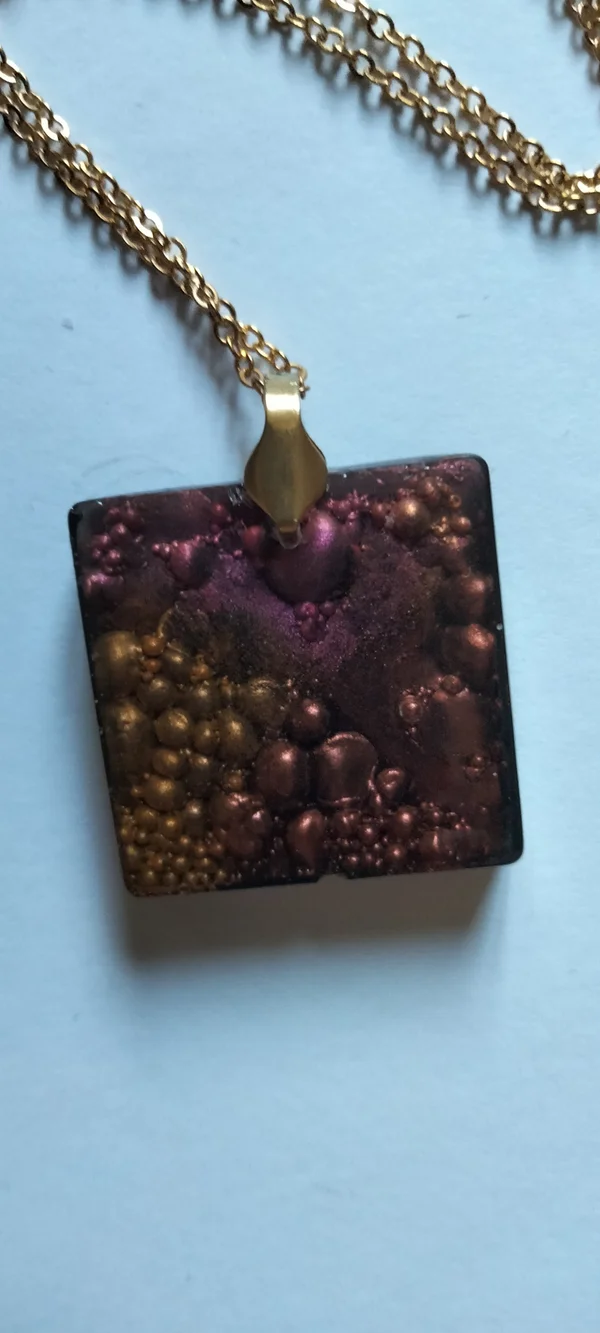 Pendentif Carrés "Effet gouttes d'eau" – Image 12