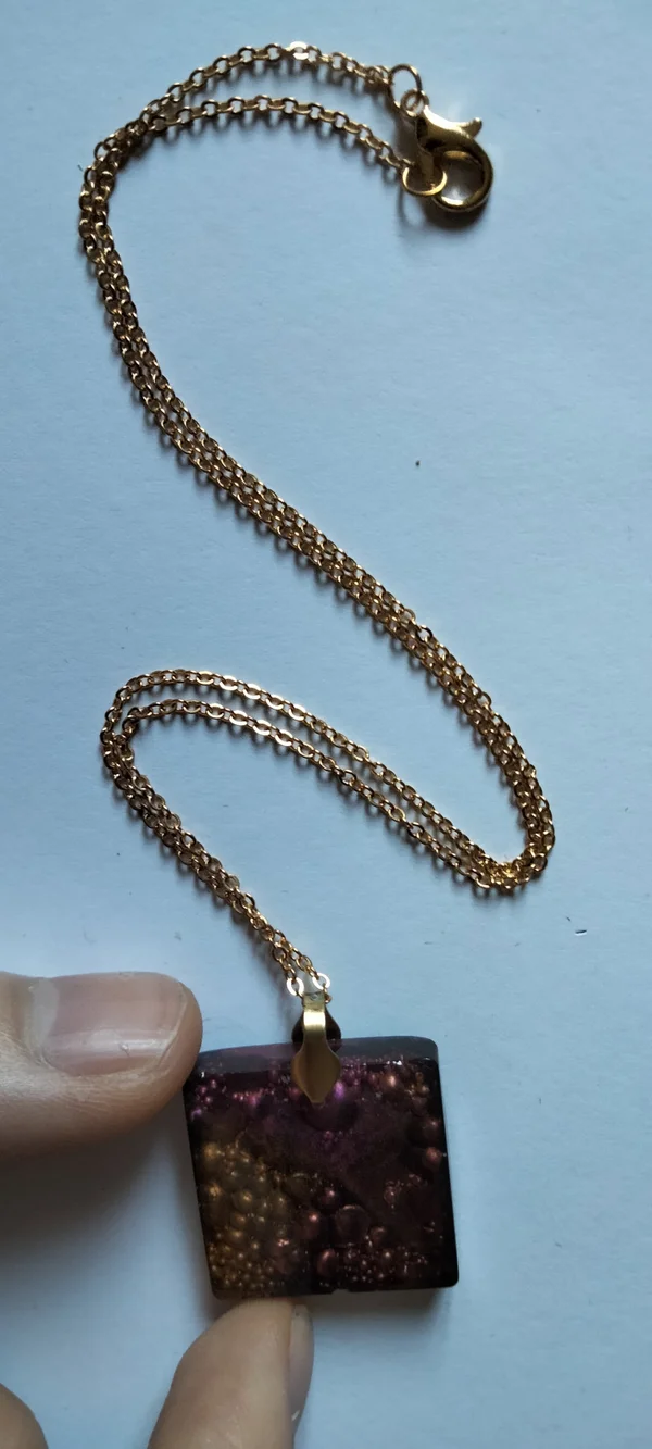 Pendentif Carrés "Effet gouttes d'eau" – Image 11