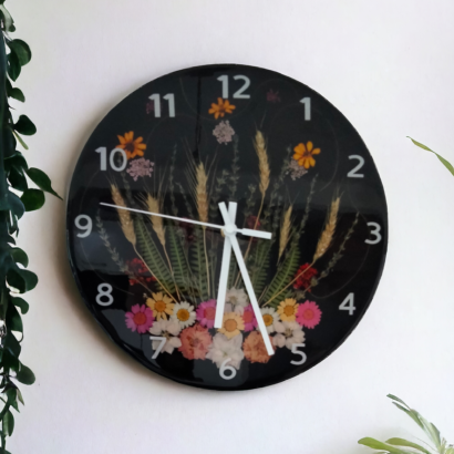 Horloge florale personnalisable uniquement sur commande