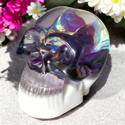 Skull avec rose holographique