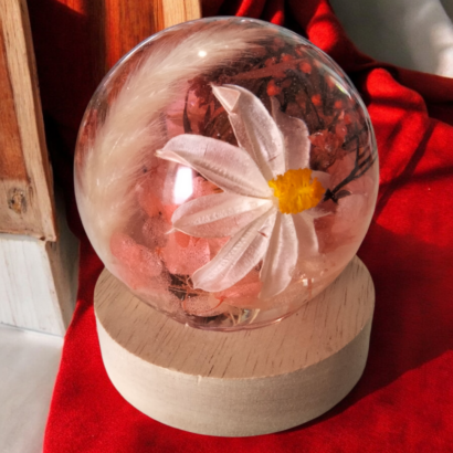 Veilleuse florale rouge