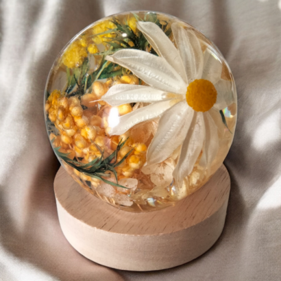 Veilleuse florale jaune