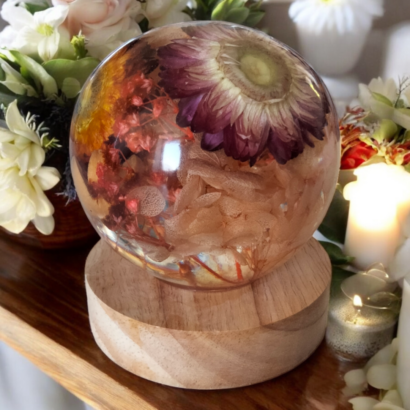 Veilleuse florale violette et rose